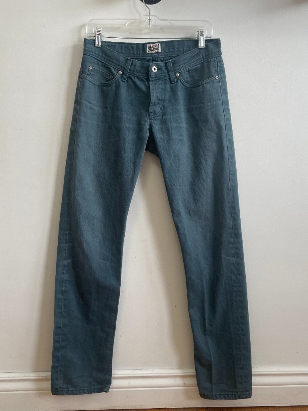 Naked & Famous Denim Men's Weirx Guy Straight Jeans Petrol Blue